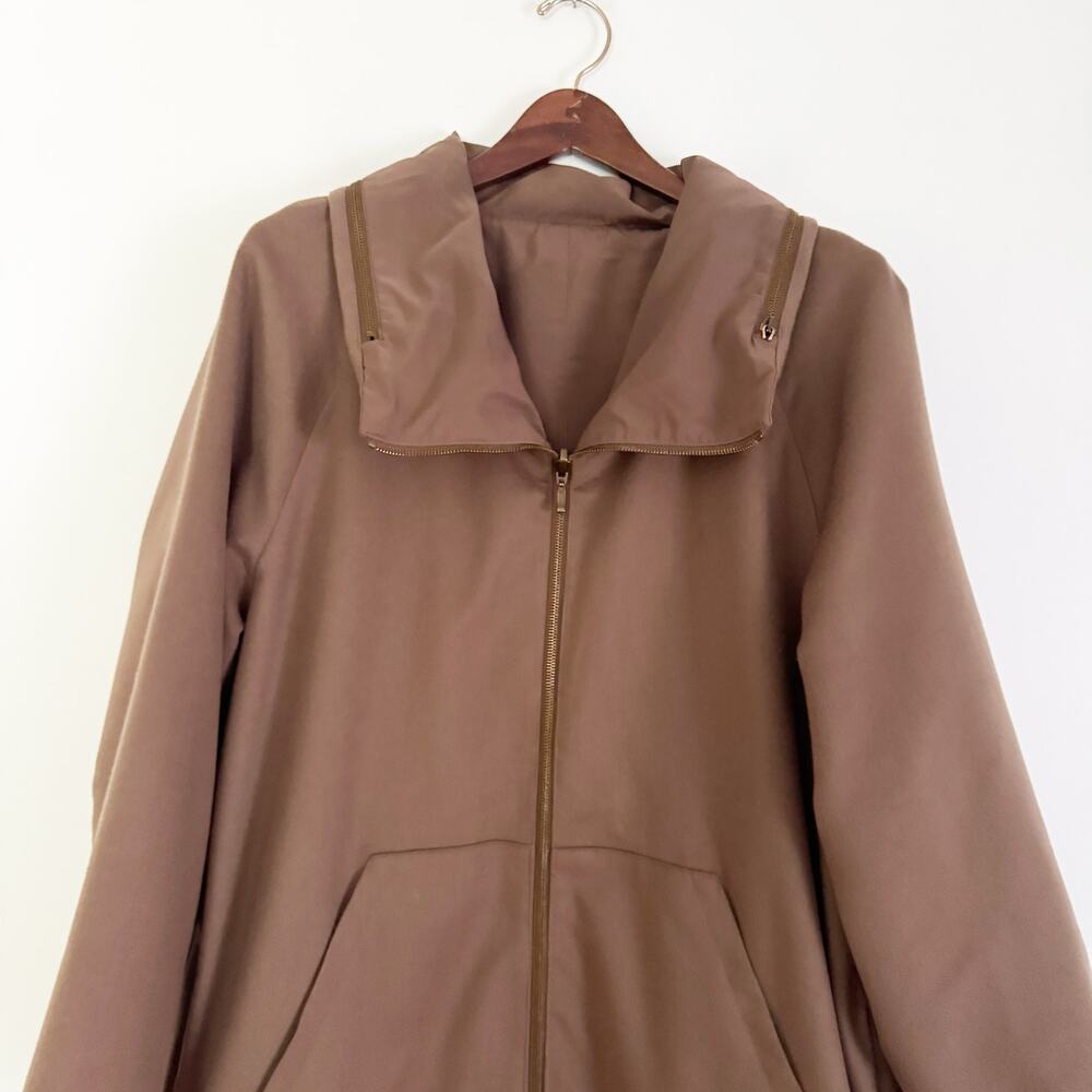 AKRIS Reversible Cashmere Silk Parka Jacket Brown Tan 8 - Picture 3 of 10